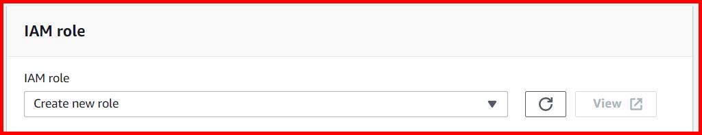 Picture showing selecting the IAM role